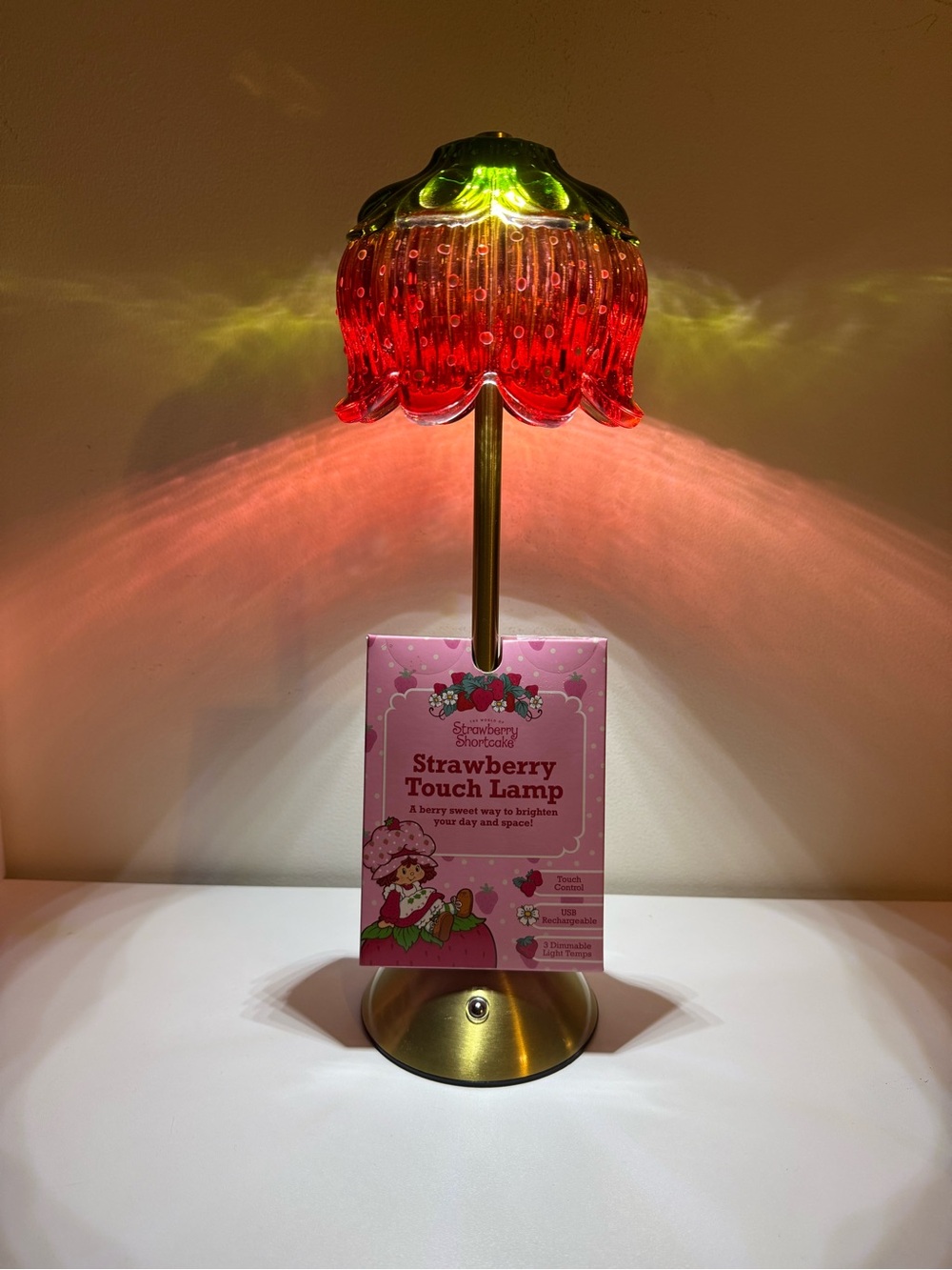 Strawberry Shortcake Touch Lamp USB Rechargeable Glass Dimmable Collectable